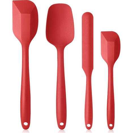 4 Spatule, Silicone, Résistant Chaleur 230°C, Sans BPA, Antiadhésif, Cuisine Pâtisserie (1/5)
