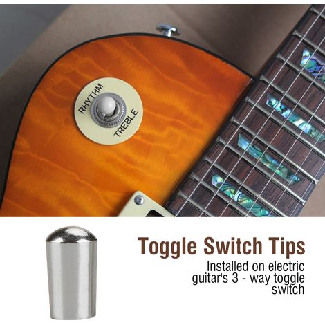 Bouton de Commutateur à 3 Positions en Cuivre Durable pour Guitare Électrique LP EPI, Capuchon d'Extrémité Argenté, 3 Pièces, Diamètre 3,5mm (1/5)