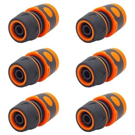 6 Pièces Kit de Raccordement Tuyau d'arrosage, Raccord Tuyau, 1/2", Rapide, pour Relier Le Jardin - (1/5)