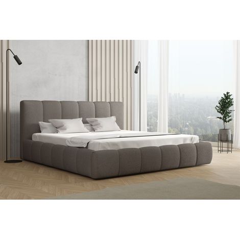 Polsterbett Doppelbett GIULIA 200x200cm Stoff Freya Grau (1/2)
