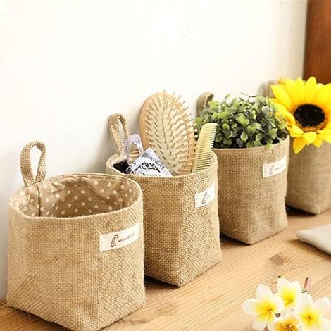 Wandorganizer Wäschekorb Mini-Hängekorb Hängeorganizer Faltbarer Wandorganizer Haushaltsorganizer 4er-Pack Geeignet für Tür oder Wandaufbewahrung 13,5 (1/4)