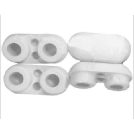 MASIDEF - SET TAPPI PER SEDILE WC - MODELLO LUNA - PLASTICA/BIANCO
