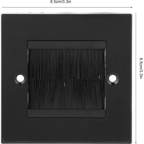 Cache-prise mural anti-poussière avec bouchon pour câble - Noir (1/5)