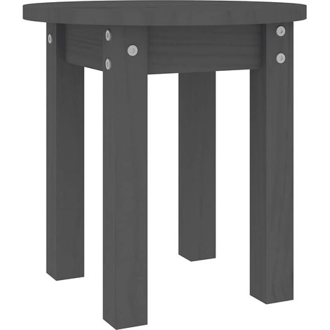 Maison Exclusive - Mesa de centro de madera maciza de pino gris Ø (1/5)