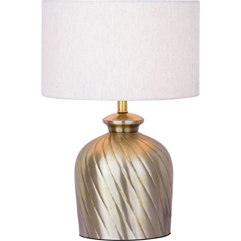 Lampe de Table et Chevet en Métal Martelée Argent ou Or Ø 30 x H 52 cm E27 - PANGIVO (1/5)