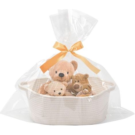 Panier cadeau vide en osier avec sacs cadeaux et rubans, pour fête prénatale, anniversaire, mariage, pendaison de crémaillère (1) (1/5)