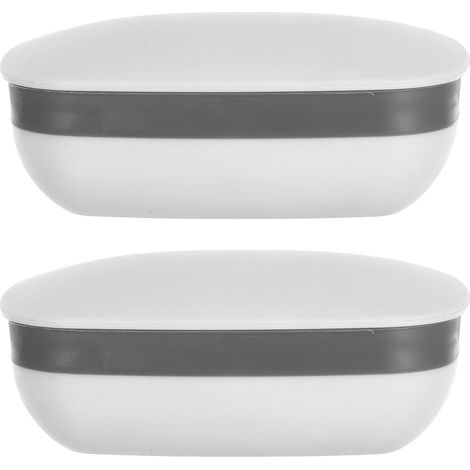 INOOMP Lot de 2 boîtes à savon voyage portables avec couvercle , éponge et anneau en silicone , plas (1/5)