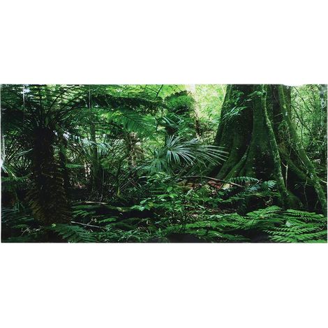 3D Effekt Regenwald Poster Selbstklebende Reptilien Terrarium Aquarium Hintergrund Aquarium Wandaufkleber Aquarium Hintergrund Unterwasser Poster PVC Dekor Tapete (61 × 30 cm) (1/5)