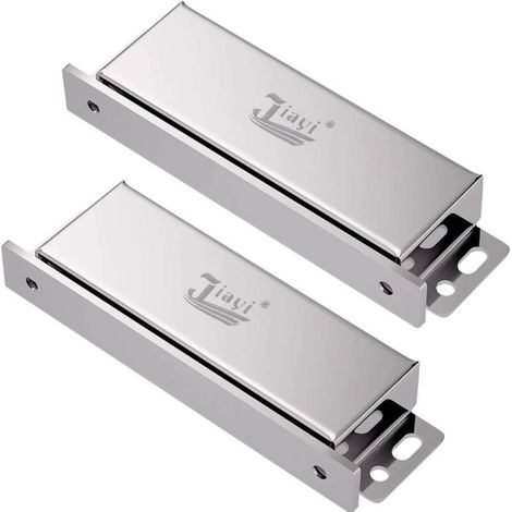 2 Loquet magnétique, Acier inoxydable 304, Force 40 kg, Plaque adhésive, Pour armoire et tiroir (1/5)