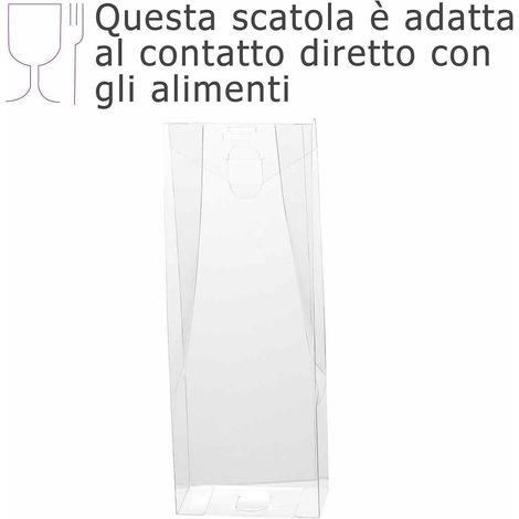 Scatole trasparenti in PET - uso alimentare alte rettangolari, set da 15 pezzi, cm 11 x 6 x 30 H