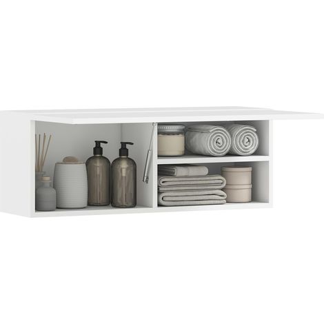 Armoire Murale de Salle de Bain Meuble WC 80 x 25 x 30 cm Blanc (1/5)