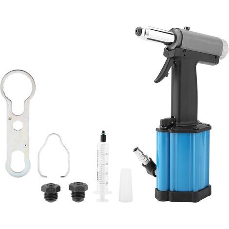 Durable air rivet gun, fast operation, powerful steel, 0.6 MPa. Heavy-duty machinery for shipbuilding production.