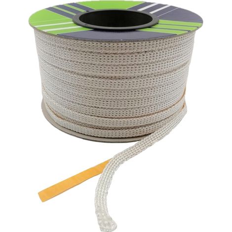 Tresse de verre Plate Blanche Autocollante 3 mm - En rouleau  10 mm