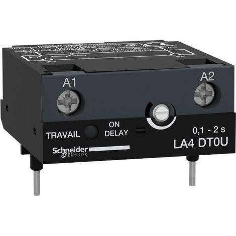 Schneider LA4DT0U Electronic Timer Module, Industrial Grade, 0.1 to 2 s, 24 to 250 V DC and AC