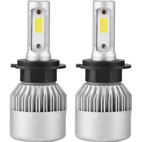 Paire d'ampoules LED H7 36W 8000LM pour phares de voiture (feux de route/croisement) 6000K (argent) (1/4)