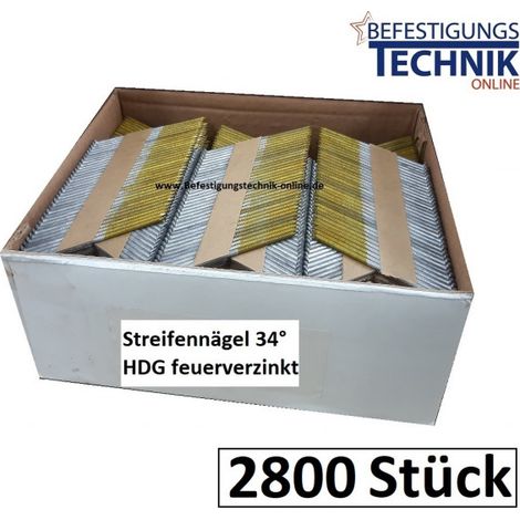 34° Streifennägel 2,8x75mm Glatt feuerverzinkt Paslode Senco Tjep Prebena Hikoki 2,8M-EN12516