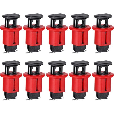 10 pezzi di blocco di sicurezza elettrico rosso, blocco dell'interruttore automatico in miniatura, blocco di isolamento elettrico, blocco dell'interruttore automatico in miniatura (1/5)