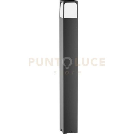 Paletto GES2033 in alluminio antracite per esterni, attacco E27 max 18W, IP44, diffusore opale alta resistenza - Gealuce