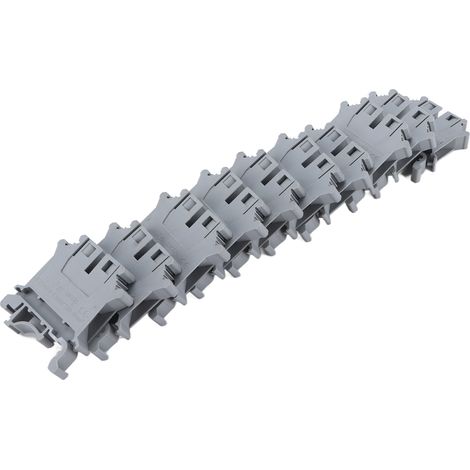 Lot de 50 borniers rail DIN à vis en cuivre massif UK-6N 57A 800V pour montage sur rail (1/5)