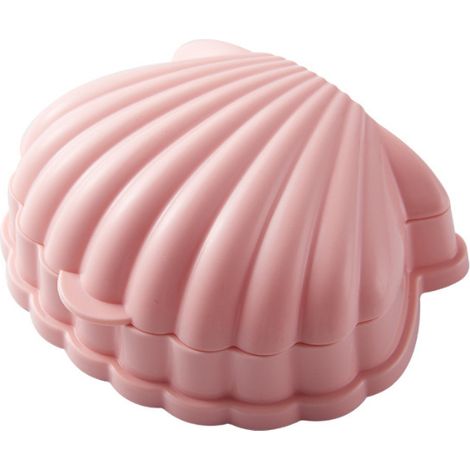 Muschel-Seifenschale, Muschel-Seifenbox, selbstentleerende Seifenschale in Muschelform – selbstentleerende Seifenschale, Seifenschale für Waschbecken, leicht abzuspülen, rosa (1 Stück)