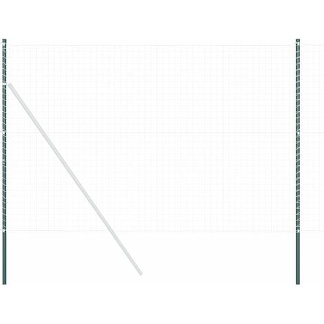 Grillage rouleau,Poteaux de clôture 2 pcs Vert 200 cm Acier peint par poudre (1/5)