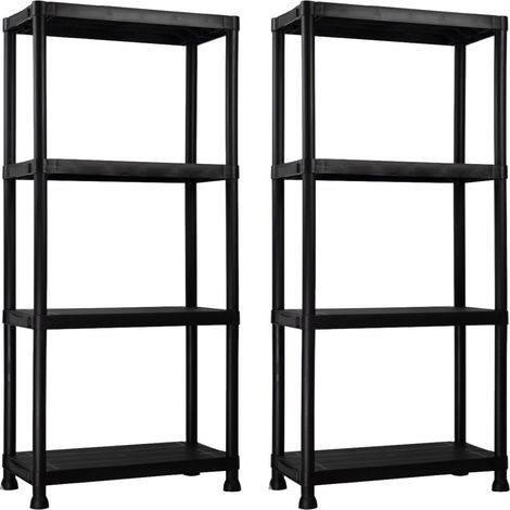 2er-Pack Harzregale mit 4 Böden, 100kg, 61x31x131cm, 7house
