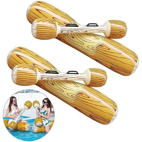 Jouet De Radeau - Flotteur de Piscine Gonflable - Jeux d'eau Bateau - Jaune - Cylindrique - Adulte