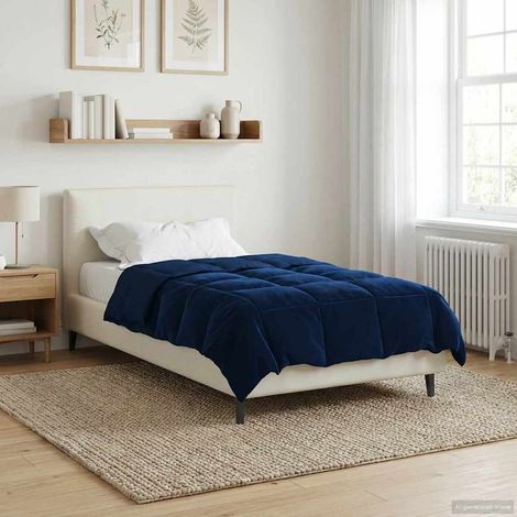 Sommerdecke Gepolstert Dunkelblau 140 x 220 cm Mikrofaser