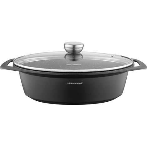 Ovaler Aluminium-Bratpfanne Chef 39,5 x 28,5 x 12,3 cm 7,3 l Z/P V.2