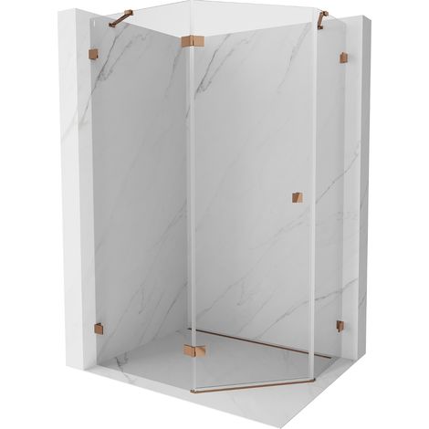 Mexen Lunar Fünfeck-Duschkabine links öffnend 100 x 90 cm, transparent, Roségold - 831-100L-090P-60-00-L (1/5)