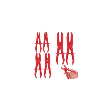 Schlauchschellenzange – 6-teilig, 3 Größen + Sicherungsring – Rot, für Bremsen/Kraftstoff/Schläuche (1/5)