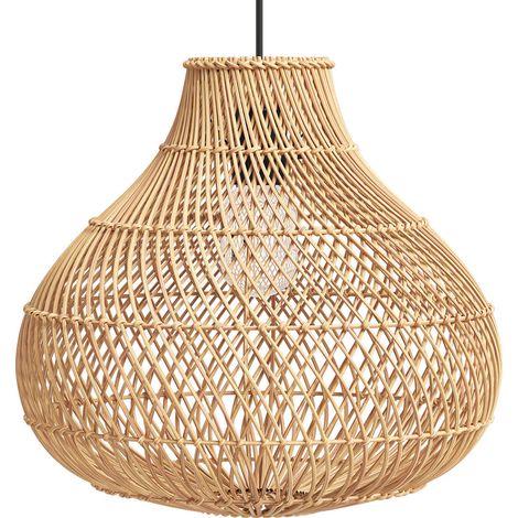 Rattan Ceiling Lamp - Bali Boho Hanging Lamp - Wayan Natural (1/5)
