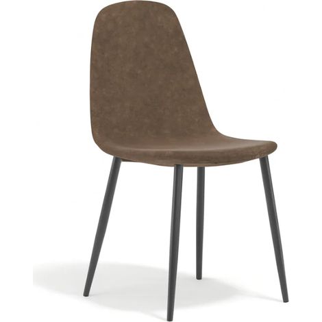Aurelia, Set di 4 sedie in similpelle Moka (44cm X 50cm H. 84cm)  Duzzle (1/5)