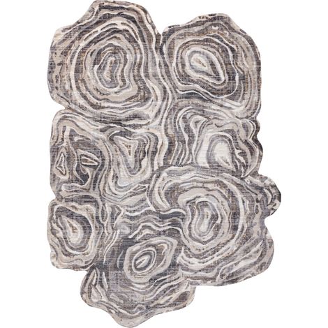 Alfombra TINE 75426A Árbol Madera - moderno, forma irregular crema / gris multicolour 195x290 cm