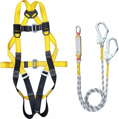 Ineasicer Harnais de Sécurité Durable, Harnais Anti Chute 5 Points Plusieurs Lieux RÉGlable Protection Contre La Corrosion Corde De SÉCuritÉ (1/4)