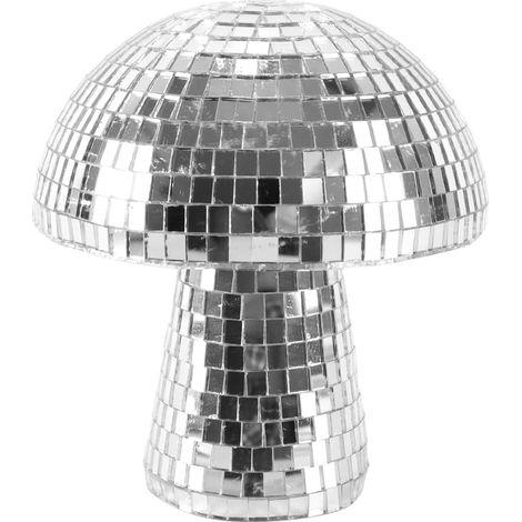 Décoration en forme de champignon disco argenté – Boule disco miroir pour la maison, accessoires de scène, Noël (1/5)