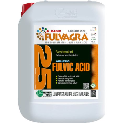 HuminTech Fulvagra 25 Liquid 10 l – Tonifiant végétal à base d'acide fulvique – Engrais pour racines (1/2)