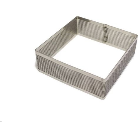 Calder quadrato alto micro forato acciaio 18/10 9x9x3,5 cm
