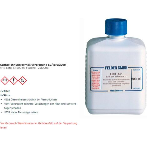 Huile de soudure FHB ST bouteille de 500 ml - 24100061