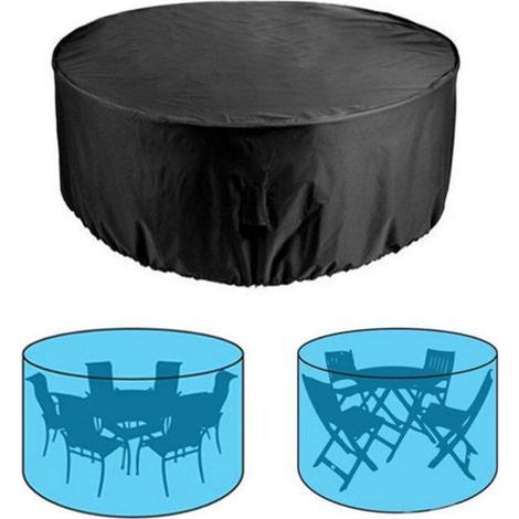 [NEVER USED] Round Patio Furniture Covers, 120cm Diameter x 75cm Height, Waterproof Outdoor Furniture Cover, Windproof, Dustproof, Anti-UV, Outdoor Table Cover, Patio Set Table Cover