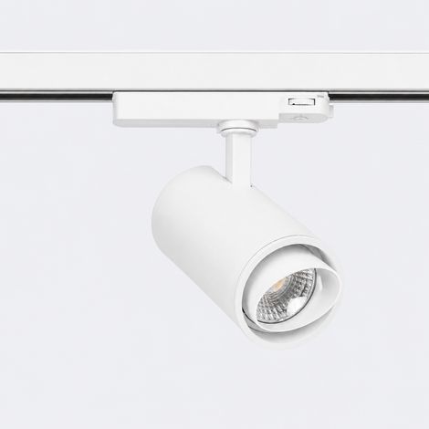 Foco Carril LED Trifásico 20W Fasano Cilindro Bisel CCT Seleccionable Regulable Blanco (2700K - 3200K - 4000K) Seleccionable (1/5)
