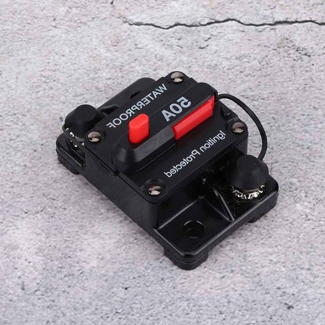 Disjoncteur 48V 50A à réarmement manuel, coupe-circuit avec porte-fusible, accessoire pour camion, voiture et bateau (1/5)