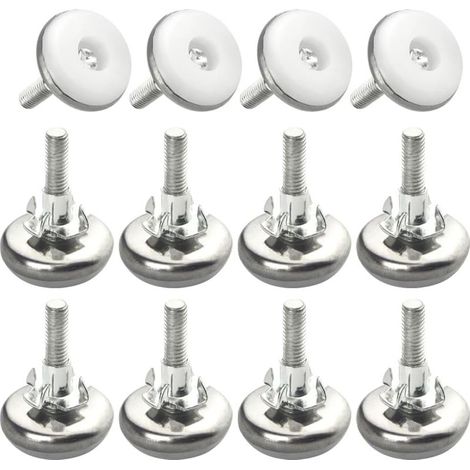 12 Pièces M6 Pied de Meuble Reglable Pieds de Nivellement pour Chaise de Table Pieds de Meubles à visser (28×38cm) (1/5)