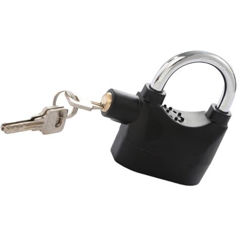 Cadenas cuivre Noir Avec Alarme Pour Scooter Et Vélo Antirouille Et Anti-vol Pour Utilisation Extérieure