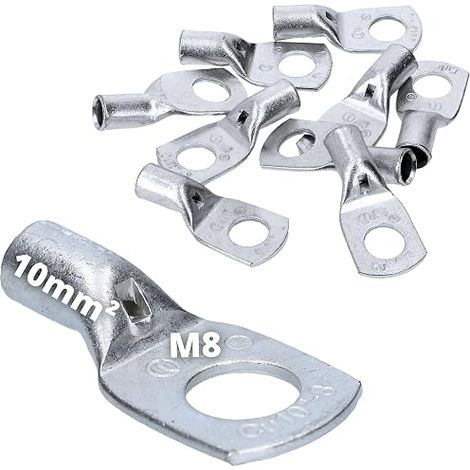 A2-M8 cosses tubulaires 10 mm² M8 cuivre étamé cosses à sertir à sertir cosses de câble pour voiture solaire électrique connecteur à sertir (1/5)