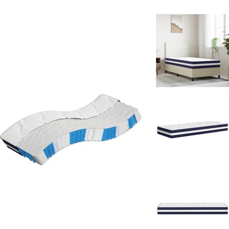 Matelas à ressorts ensachés dureté moyenne 90x200 cm - Matelas À Ressorts Ensachés - Matelas Double - Matelas Neuf - Literie - Sommier (1/5)