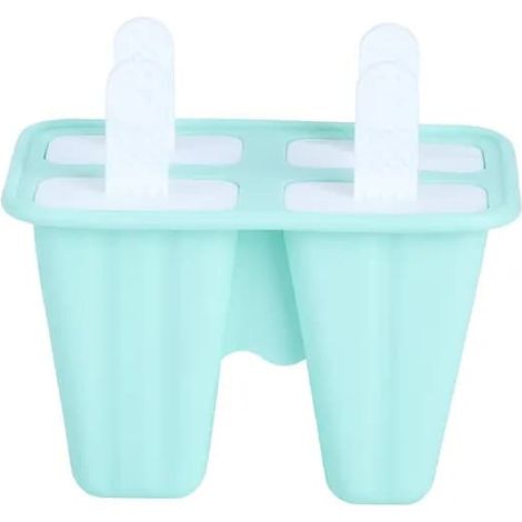 Moules à glaçonsMoule à glace en silicone à 4 cavités, avec 4 bâtonnets et un couvercle en PP, vert menthe, 14 x 8 x 13 cm (1/5)