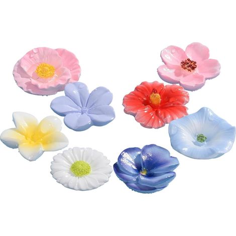 Abreuvoir pour l'extérieur 8 pièces en forme de fleur résistant aux intempéries – Abreuvoir et mangeoire pour oiseaux d'extérieur pour jardin, terrasse, balcon, patio, aménagement paysager, animaux (1/5)