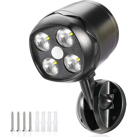 PinkOutdoor Light with Motion Sensor, Ip65 Waterproof Led Spotlight Battery Powered 600lm, Motion Sensor with Flexible Battery for Garden, Driveway, Patio
