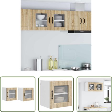 Holzschrank - Küchenschrank 2 pcs Sonoma-Eiche 40 x 31 x 40 cm Holzwerkstoff (1/5)
